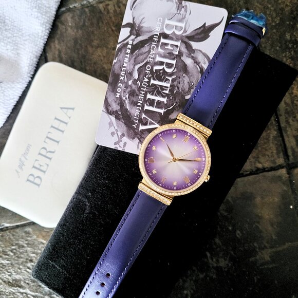Bertha Women's BTHBR9304 Purple Leather Watch - Picture 5 of 8